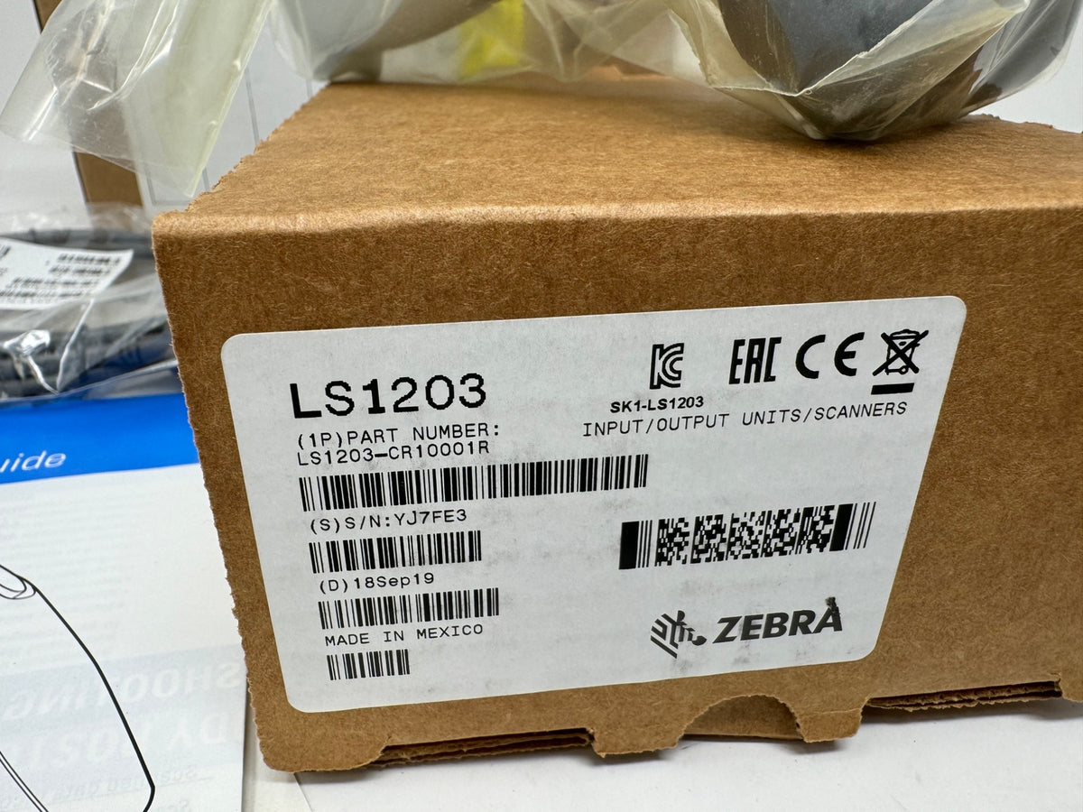 New ZEBRA Motorola Symbol LS1203-CR10001R BARCODE LASER SCANNER w USB Cable