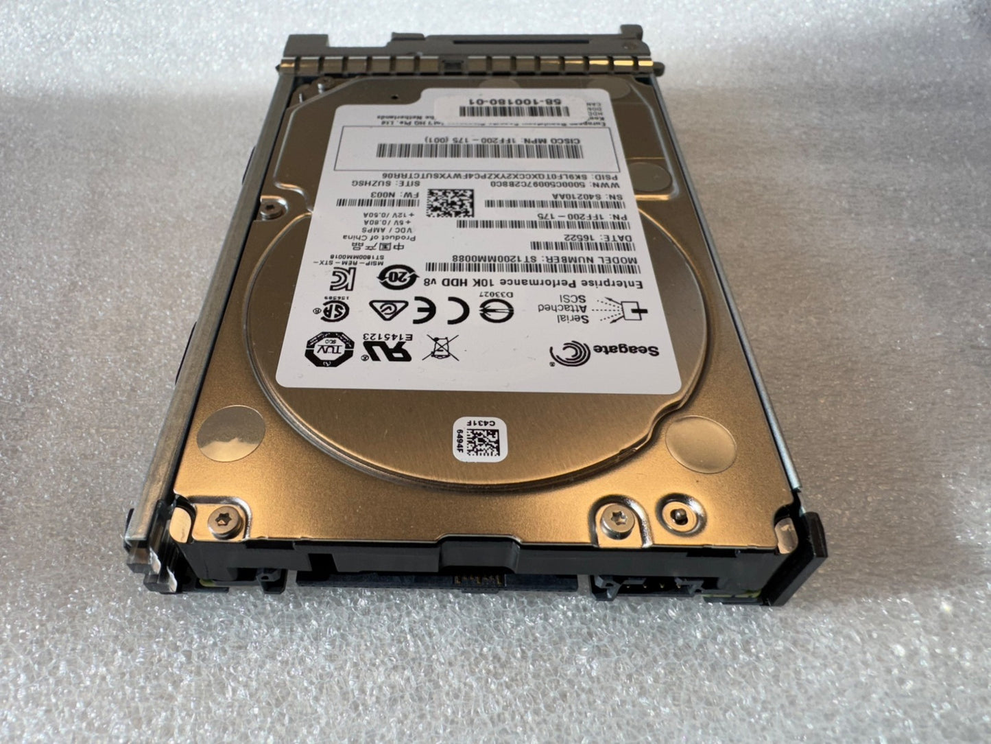 CISCO 1.2TB 10K 12G 2.5" SFF SAS hard drive HD 58-100180-01 Seagate ST1200MM0088