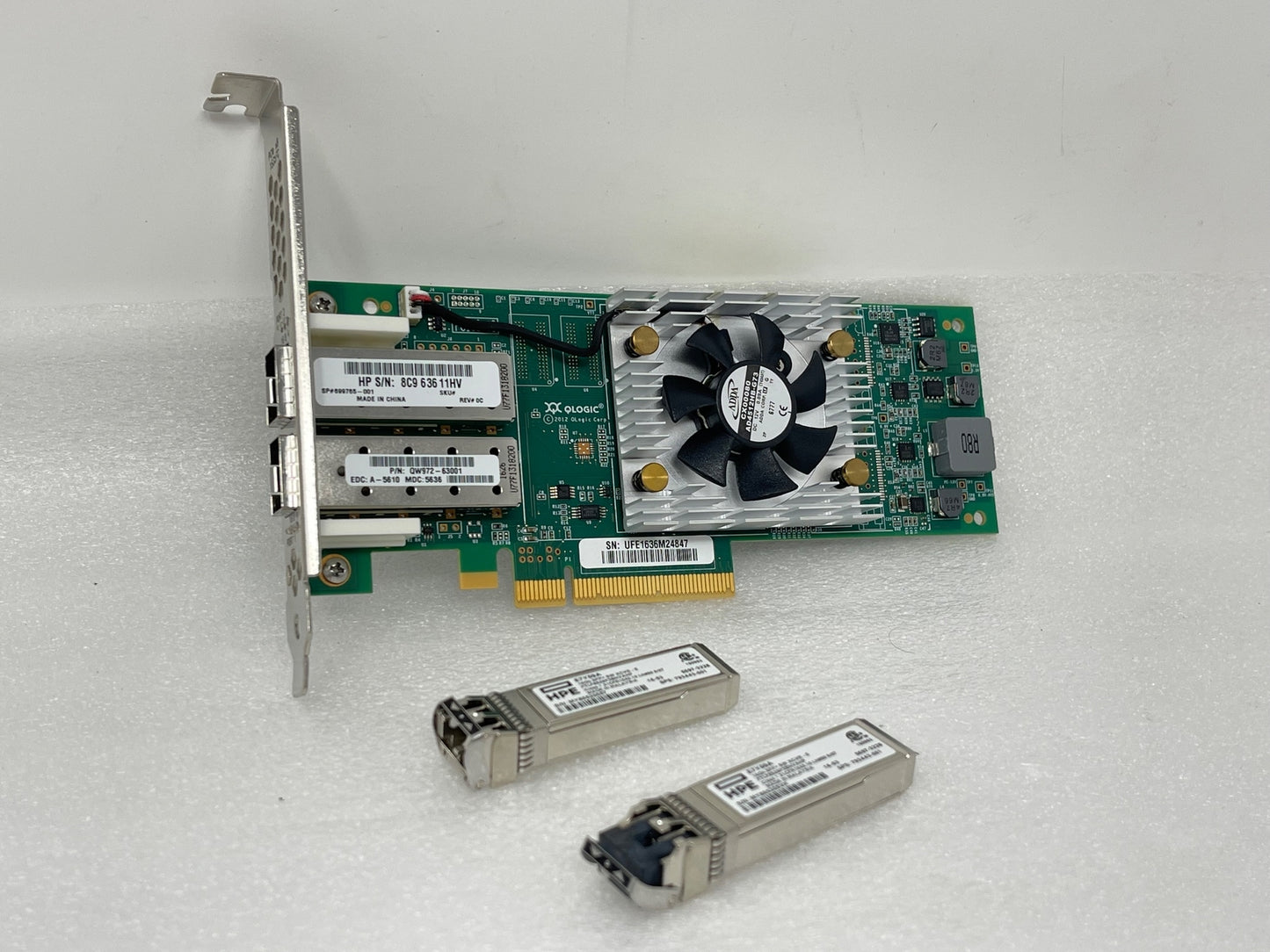 HP QLogic QLE2662 Dual Port 16Gb SFP+ HBA adapter card QW972-63001 2x SFP E7Y09A