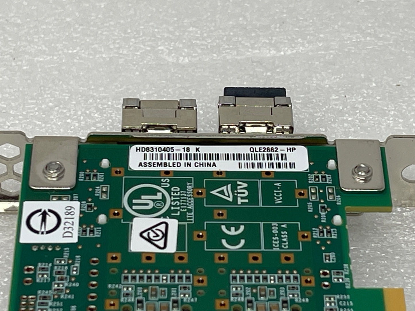 HP QLogic QLE2662 Dual Port 16Gb SFP+ HBA adapter card QW972-63001 2x SFP E7Y09A