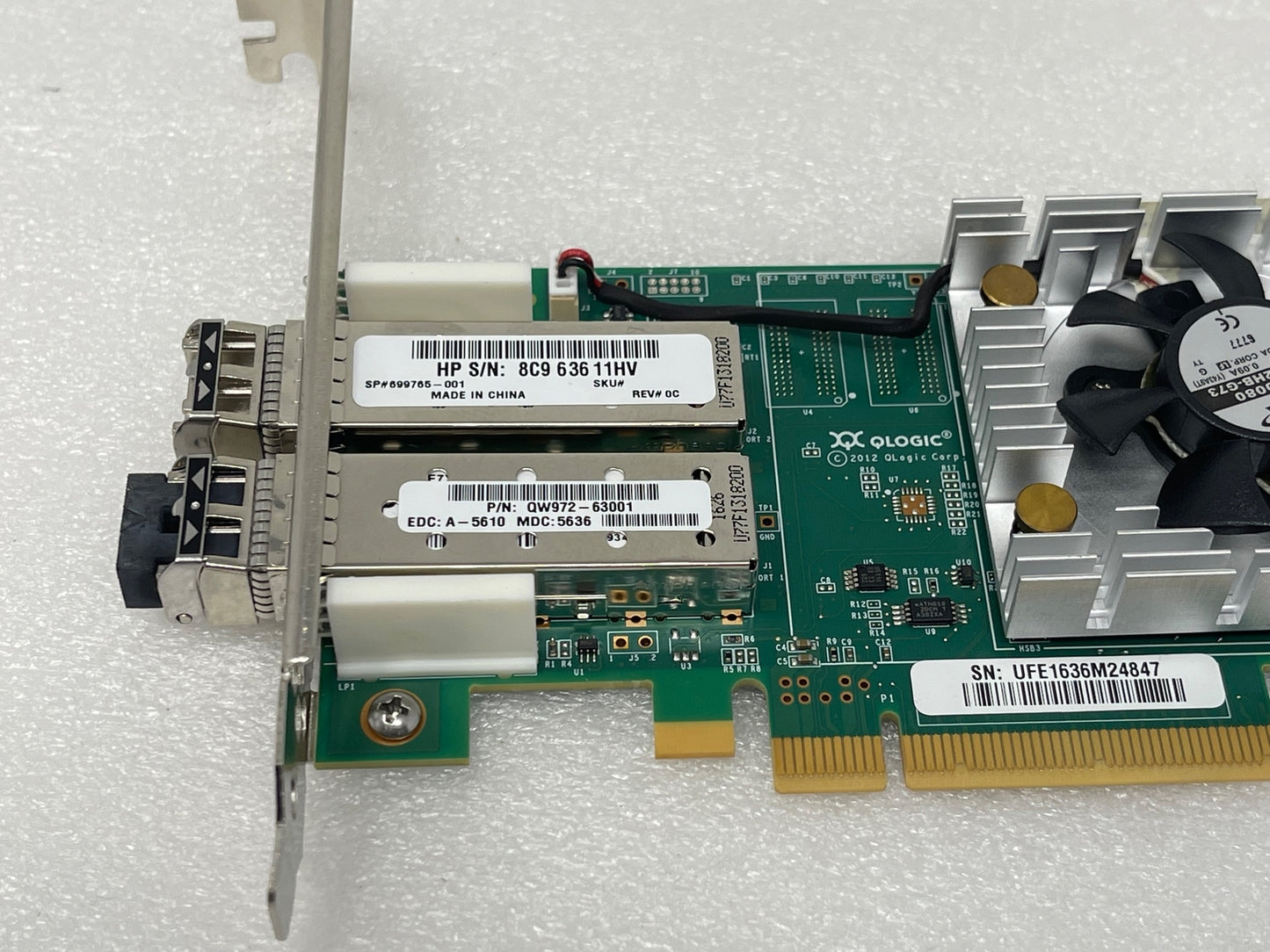 HP QLogic QLE2662 Dual Port 16Gb SFP+ HBA adapter card QW972-63001 2x SFP E7Y09A