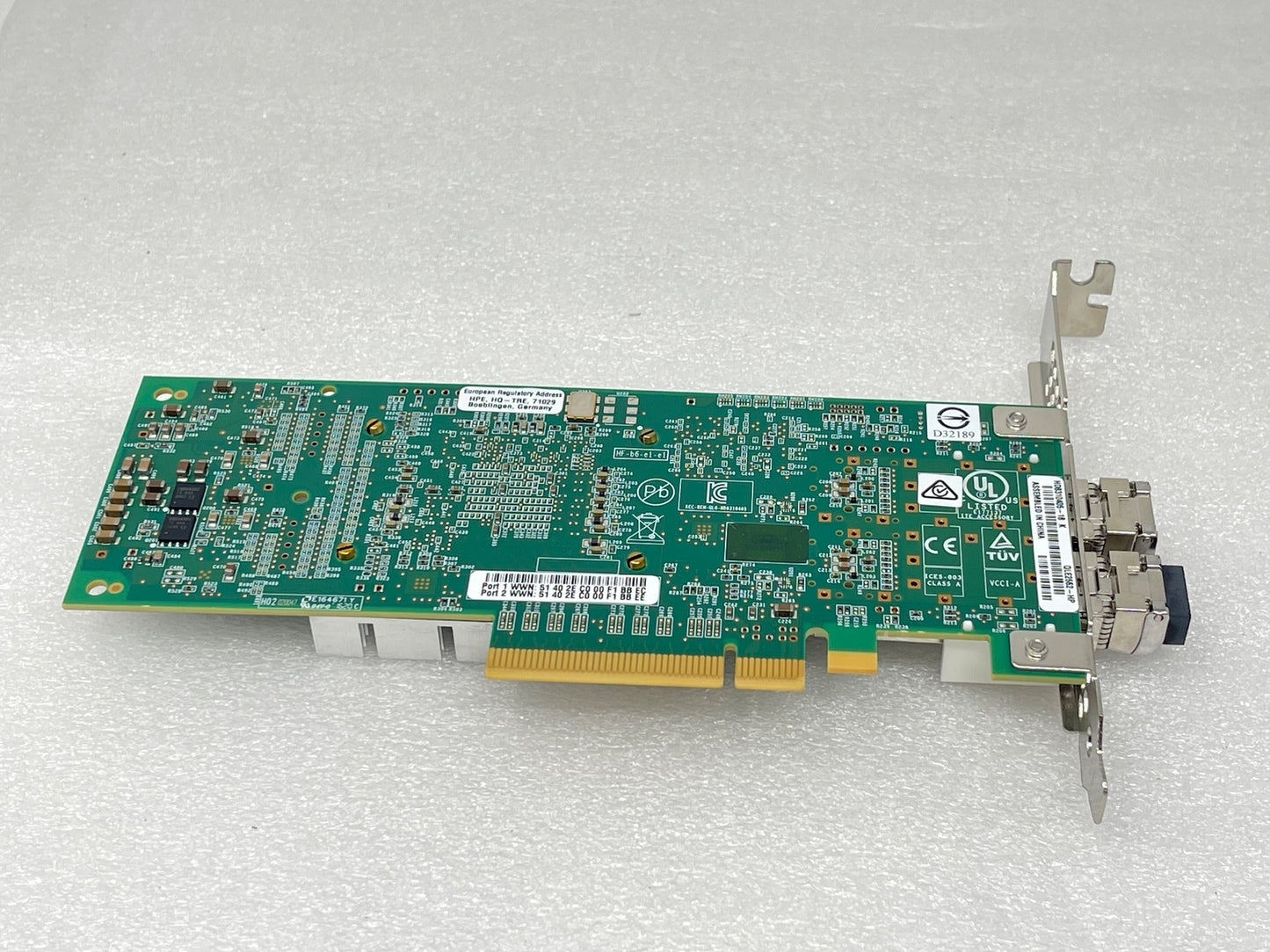 HP QLogic QLE2662 Dual Port 16Gb SFP+ HBA adapter card QW972-63001 2x SFP E7Y09A
