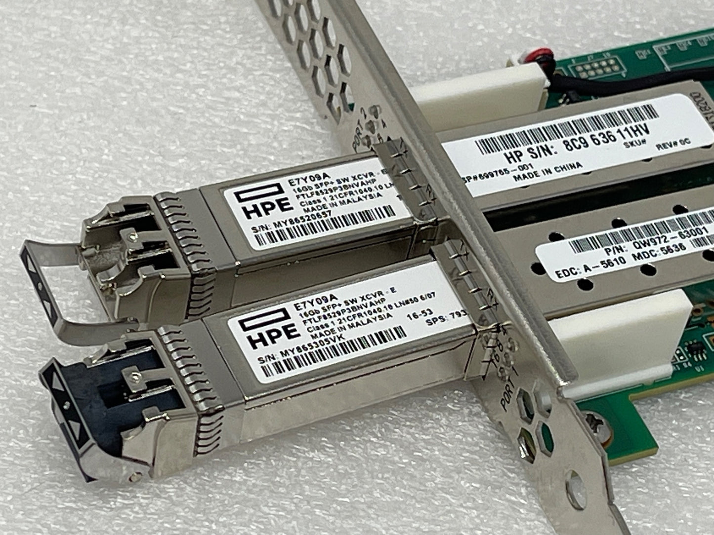 HP QLogic QLE2662 Dual Port 16Gb SFP+ HBA adapter card QW972-63001 2x SFP E7Y09A