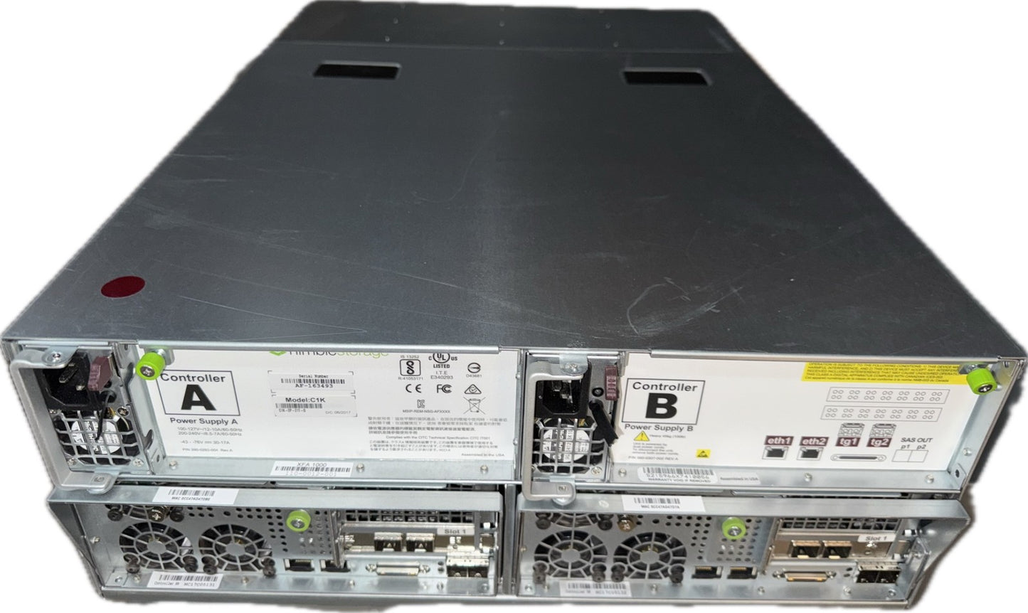 HPE Nimble Storage AF1000 2x Controller 2x 6-Core E5-2603V3 2x 16GB & 8GB NVDIMM