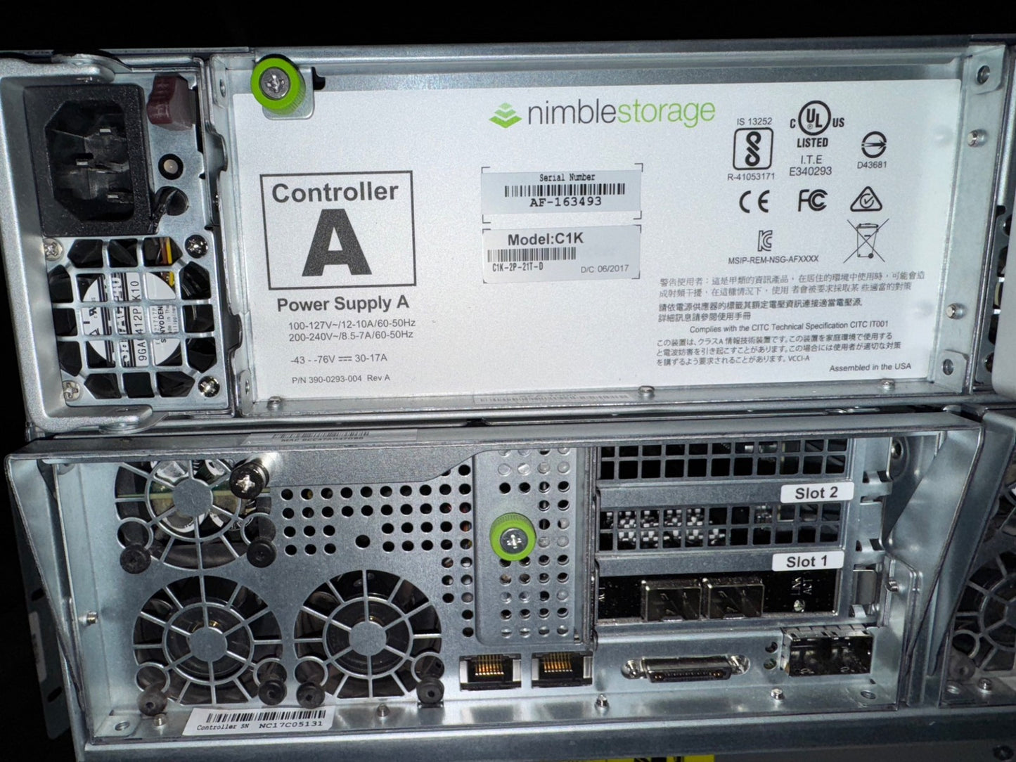 HPE Nimble Storage AF1000 2x Controller 2x 6-Core E5-2603V3 2x 16GB & 8GB NVDIMM