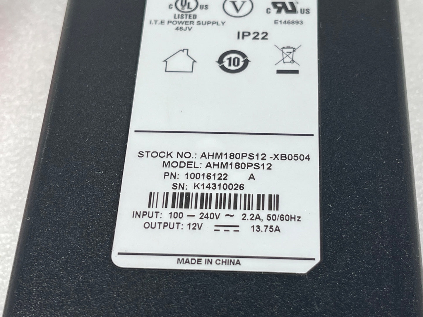 Xp Power Medical AC Adapter Power Supply 165W 12V 13.75A 4-Pin Round AHM180PS12