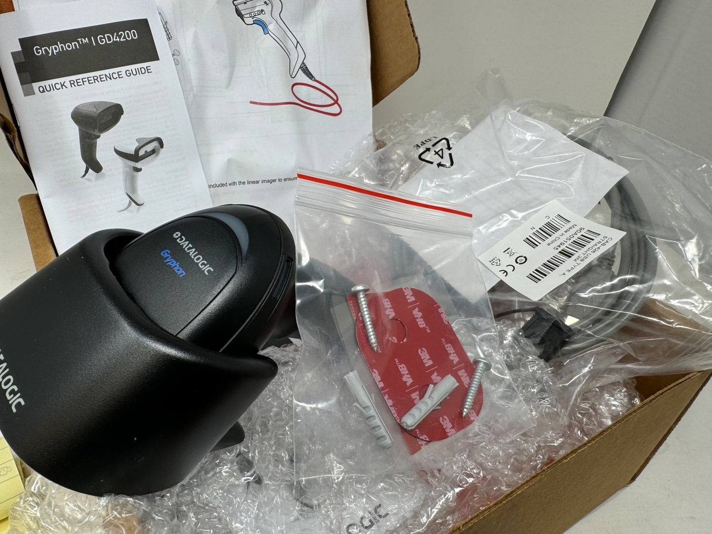 NEW Datalogic Gryphon 1D Barcode Scanner Imager w/ USB Cable GD4290-BK GD4200