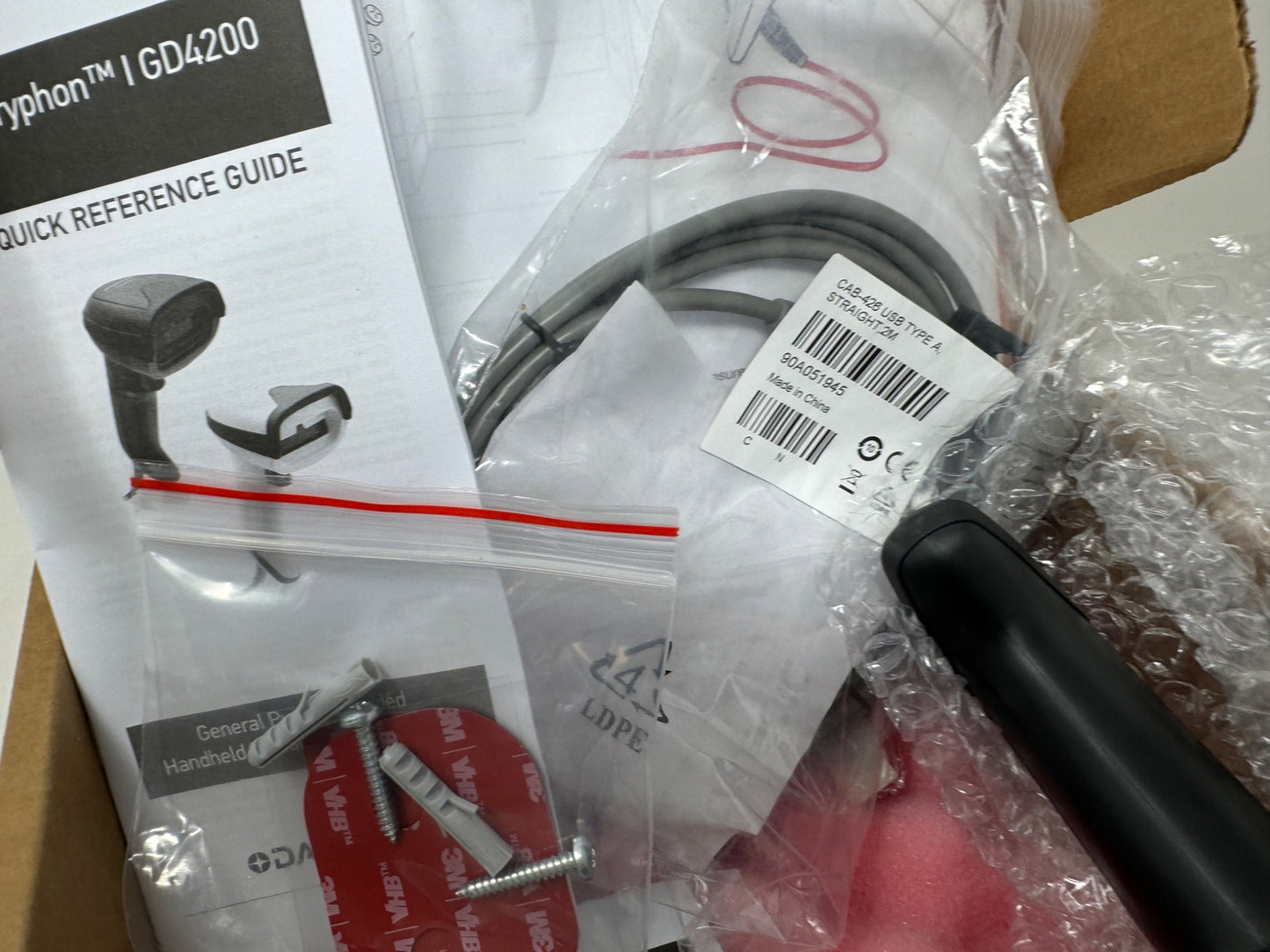 NEW Datalogic Gryphon 1D Barcode Scanner Imager w/ USB Cable GD4290-BK GD4200