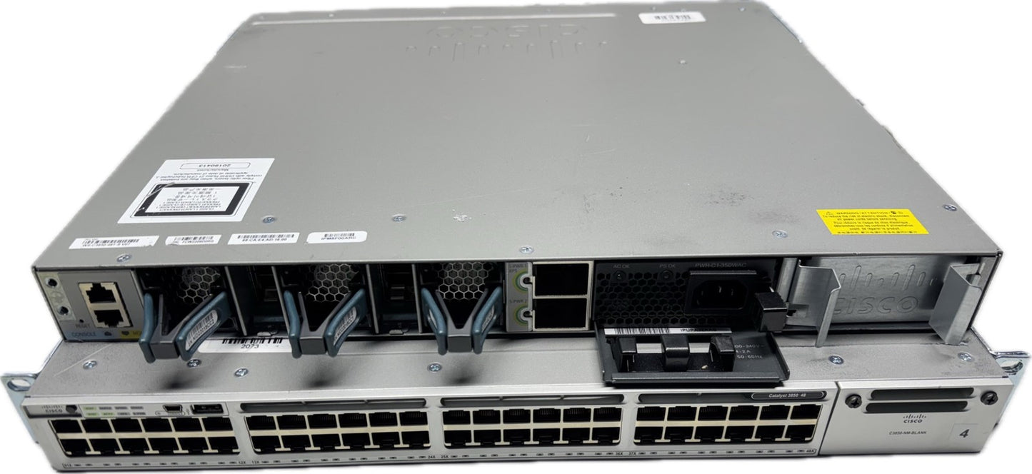 Cisco Catalyst 3850 48 Port Gigabit Switch WS-C3850-48T-S with 1x PSU 350wac
