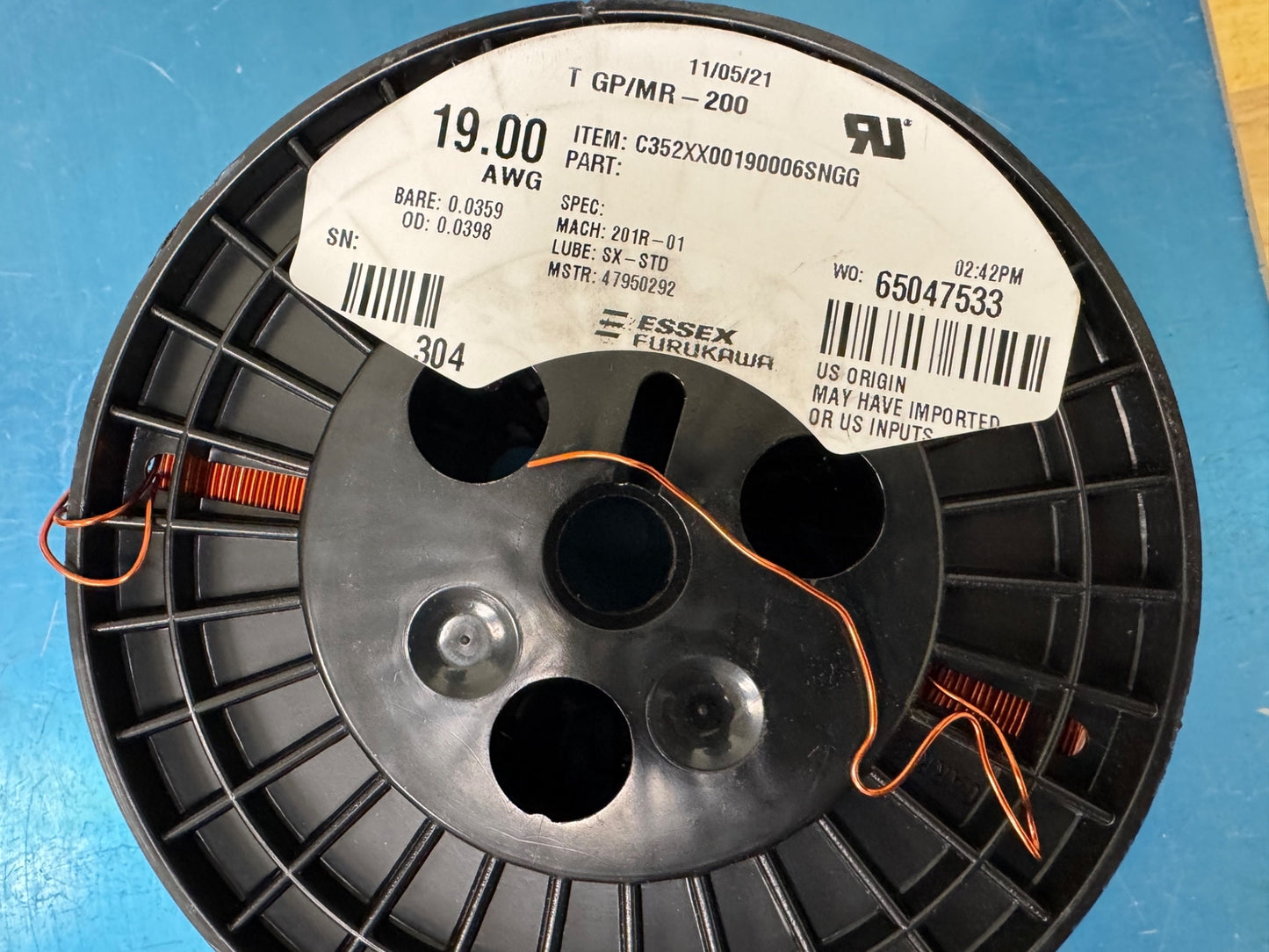 NEW ESSEX FURUKAWA Copper Magnet Winding Wire Enameled cable 19 AWG spool 11lb