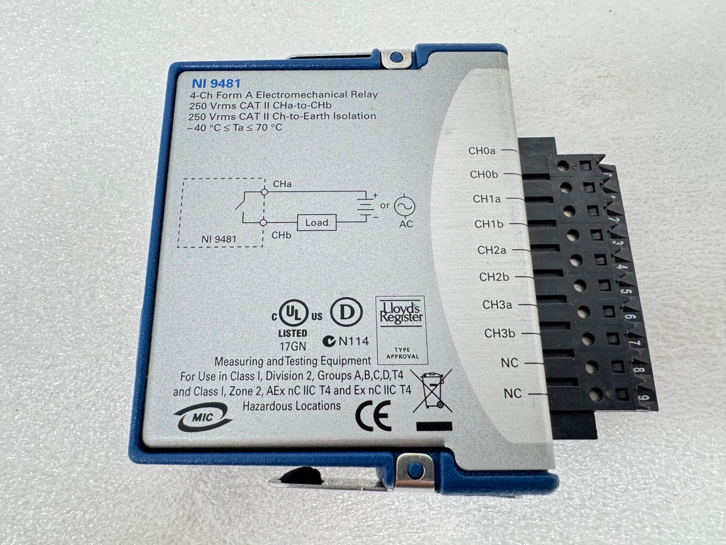 National Instruments NI 9481 4-Ch Form A Electromechanical Relay Module FROM USA