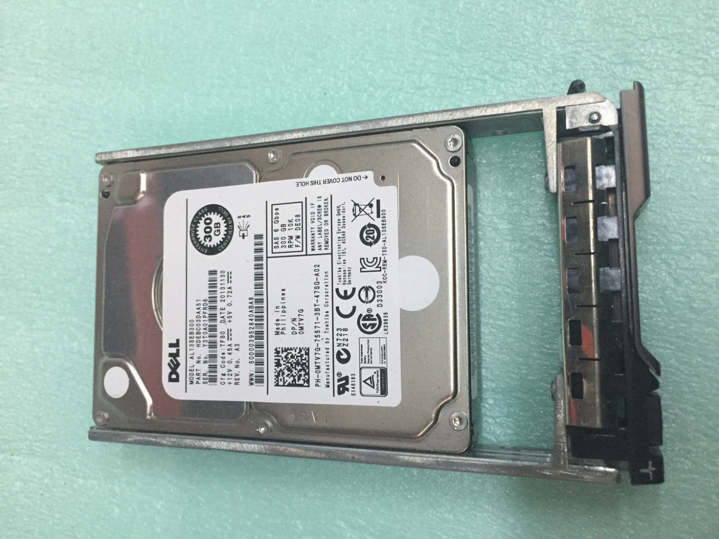 OEM MTV7G 0MTV7G DELL 300GB 10K 6G SAS 2.5'' SFF HDD HARD DRIVE w Tray