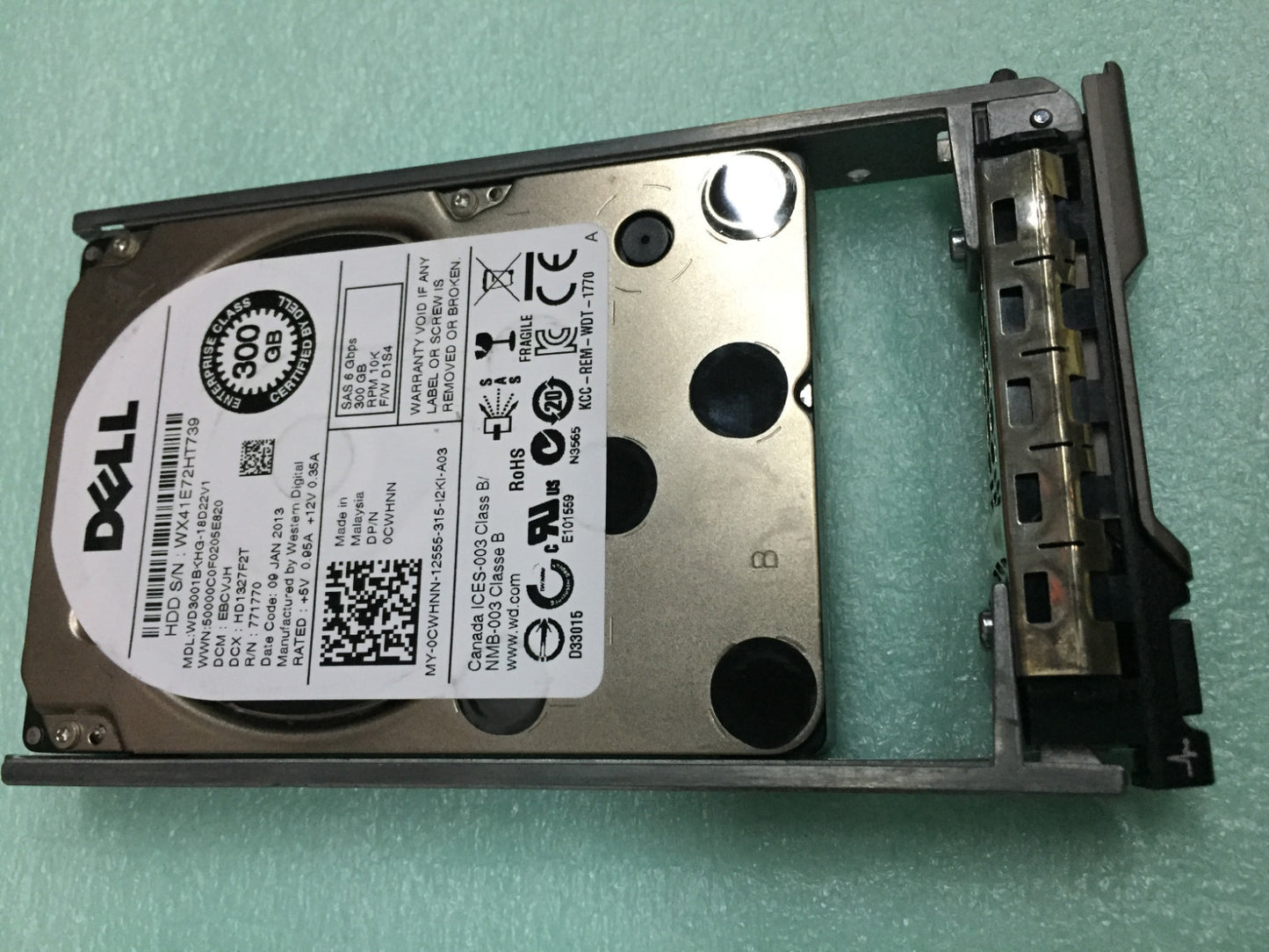 Dell WD3001BKHG CWHNN Western Digital 300GB 10K 6Gbps SAS SFF 2.5" HDD w TRAY