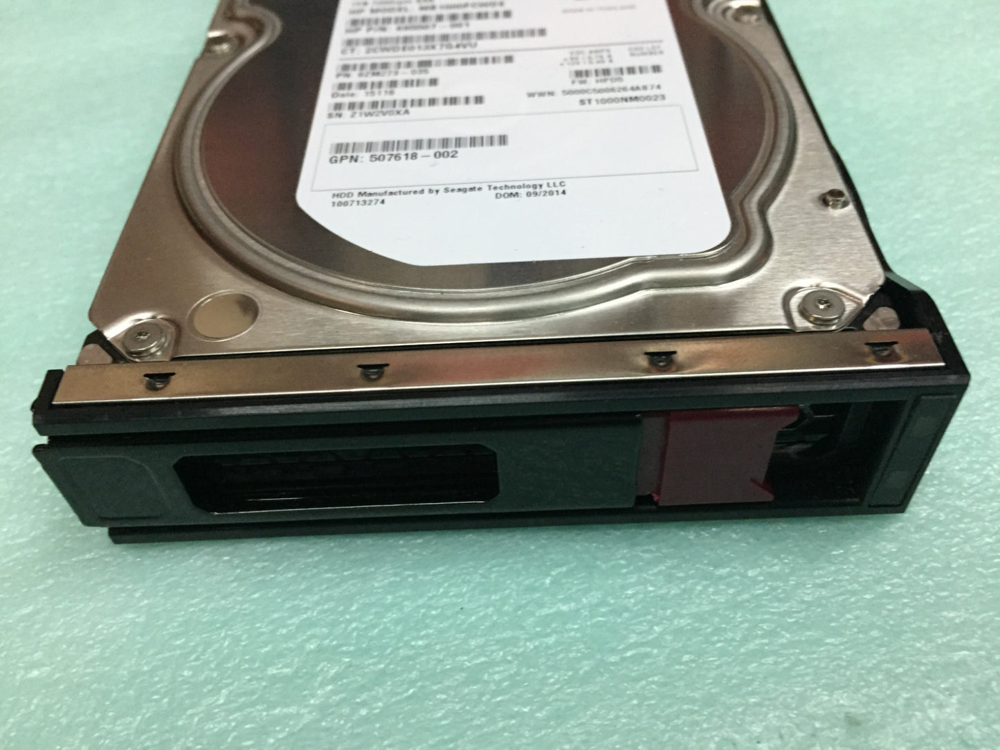 HP 1TB 7.2K 3.5 6G SAS Hard Drive 695507-001 MB1000FCWDE ST1000NM0023 Tray Gen9