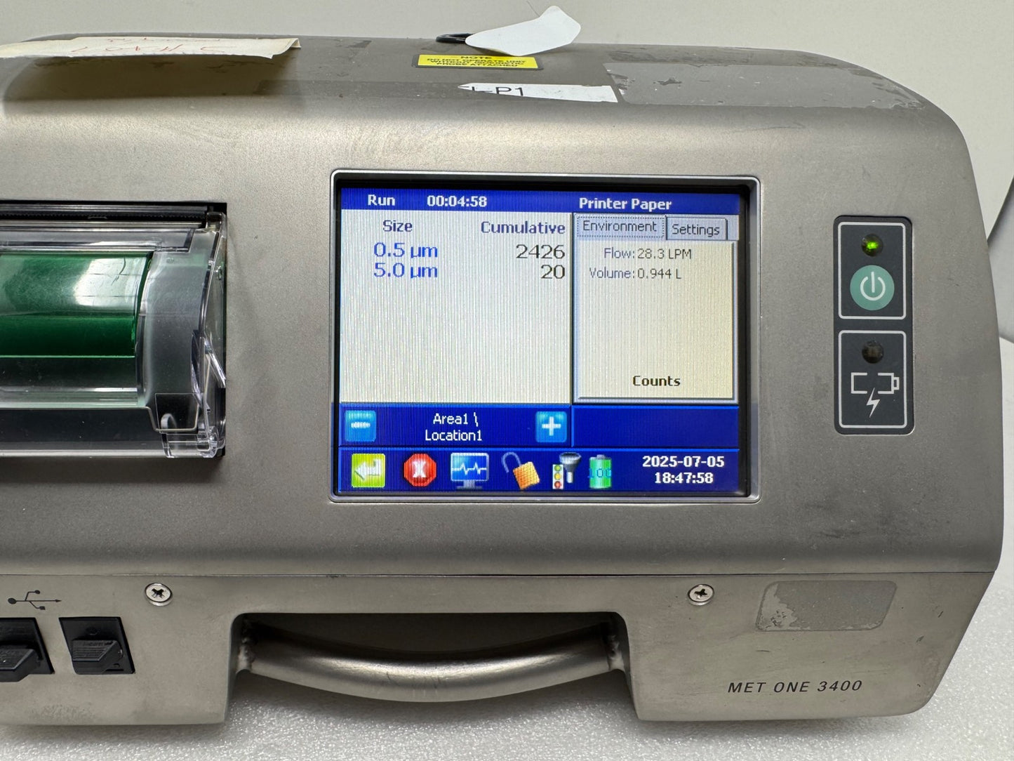 MET ONE HACH 3400 Portable Particle Counter Model 3415 MFD 2018 Lot#5 1804527009