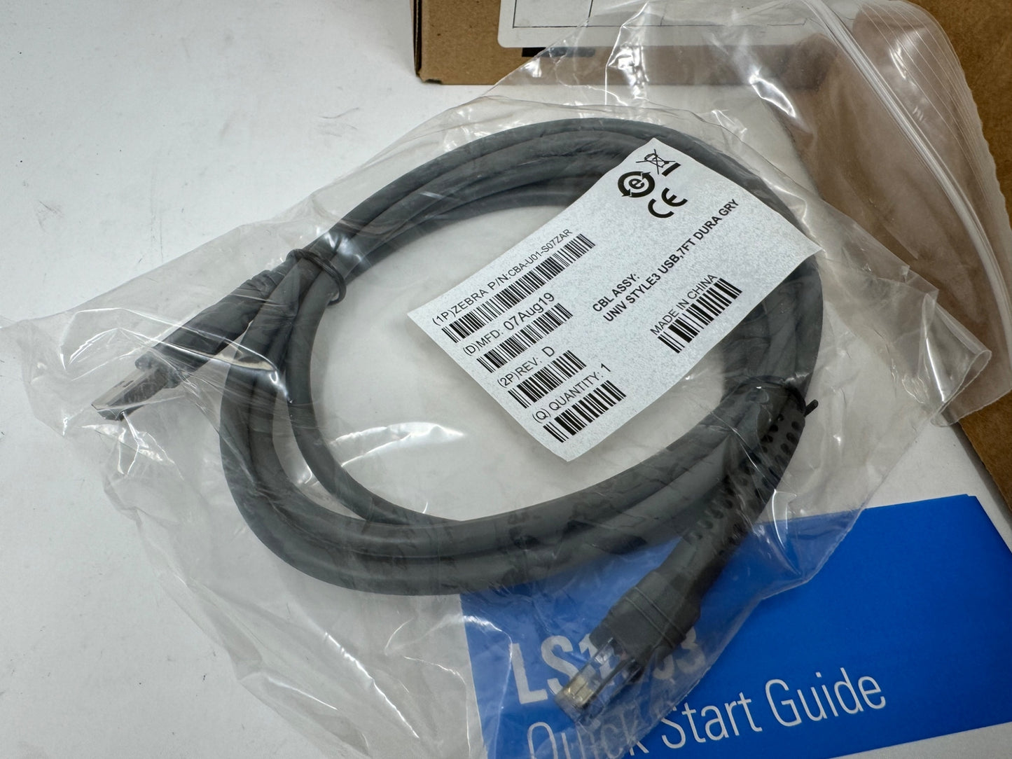 New ZEBRA Motorola Symbol LS1203-CR10001R BARCODE LASER SCANNER w USB Cable