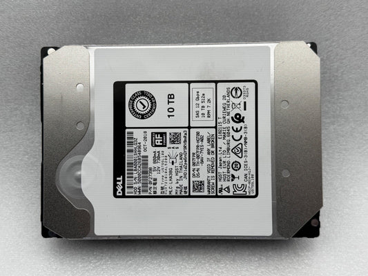 YF87J ST10000NM0256 Dell EXOS X10 10TB 7.2K RPM 12Gb/s 3.5" SAS HDD Hard Drive