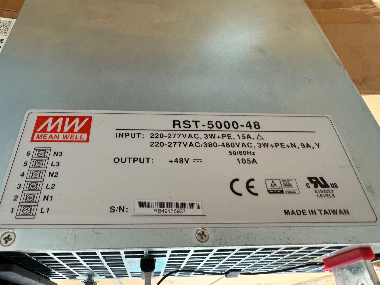 MW Mean Well RST-5000-48 Switching DC Power Supply 380-480 220-277VAC 48V 105A