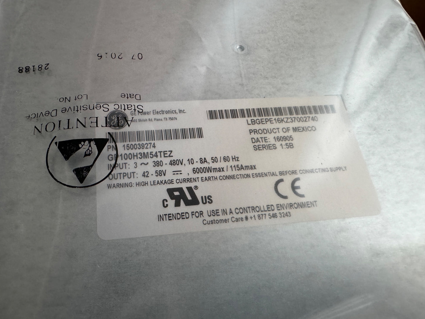 NEW OPEN BOX GE Rectifier GP100H3M54TEZ GP100 ABB OmniOn Power Supply PSU 3PH