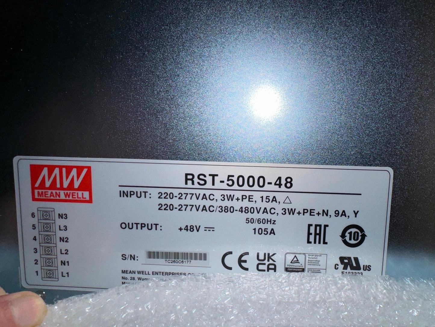 NEW OPEN BOX MW Mean Well RST-5000-48 Switching DC Power Supply 48VDC