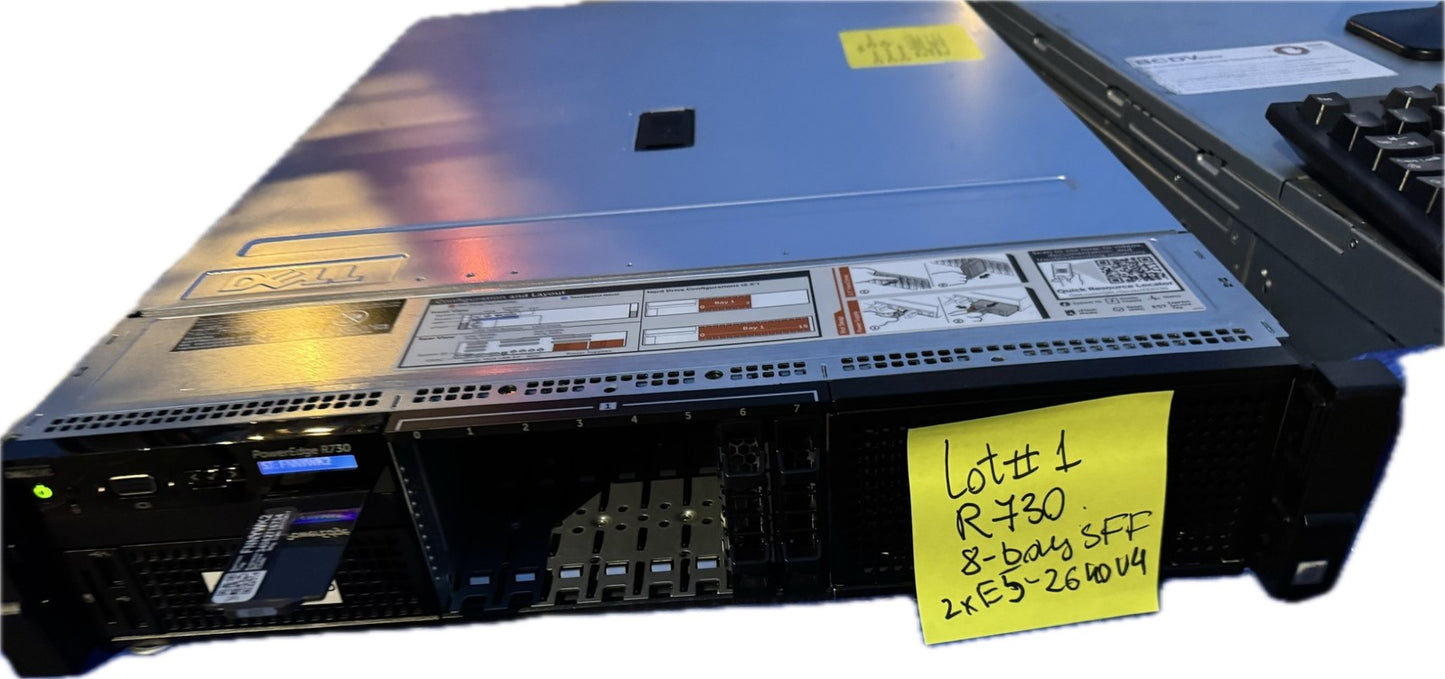 Dell R730 Server 8 bay 2.5" SFF 2x E5-2640 v4 2.4GHz Perc H730 2x PSU 495W L1