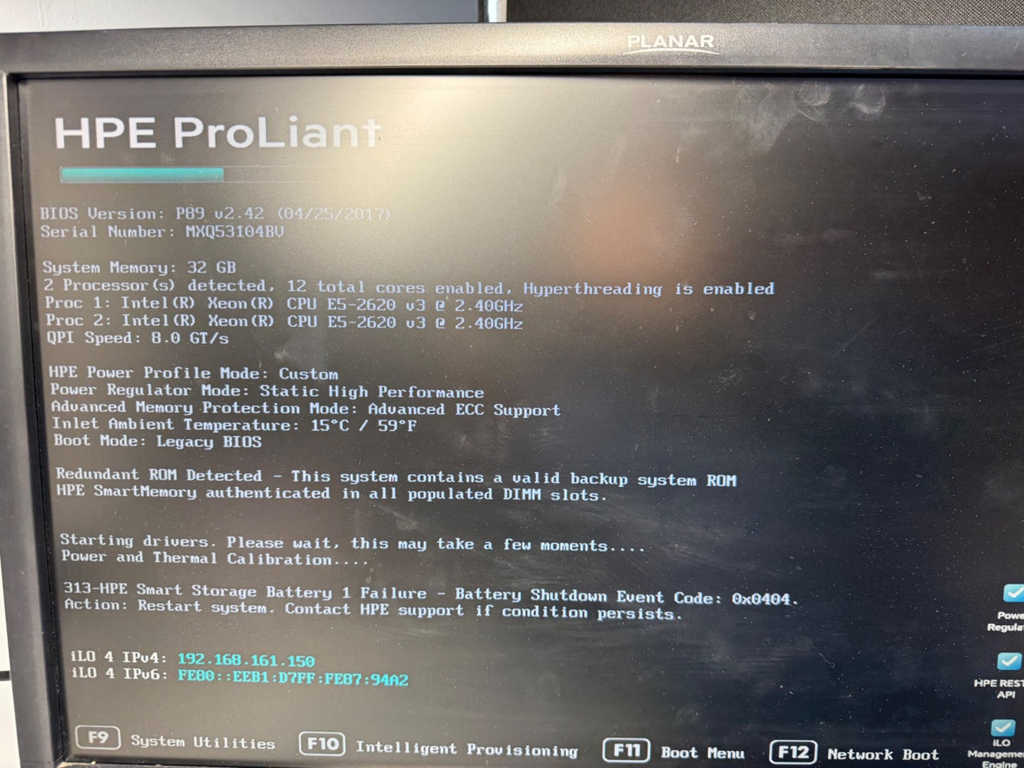 HPE ProLiant DL360 Gen9 8-bay SFF Server 2x E5-2620v3 2.4GHz P440AR 2xPSU 0RAM