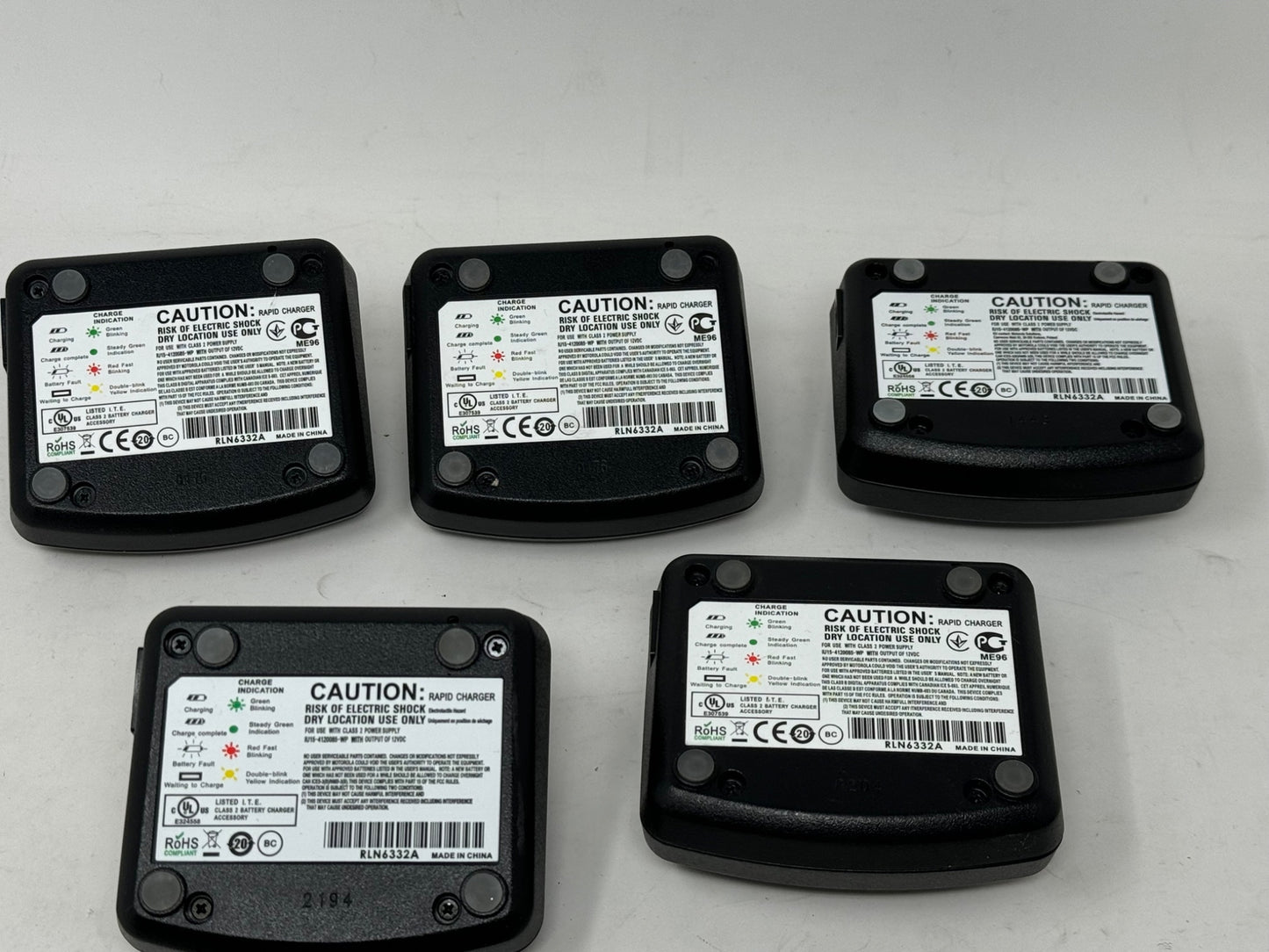 LOT 5x Genuine Motorola Radio Rapid Charger Base RLN6332A without AC adapters