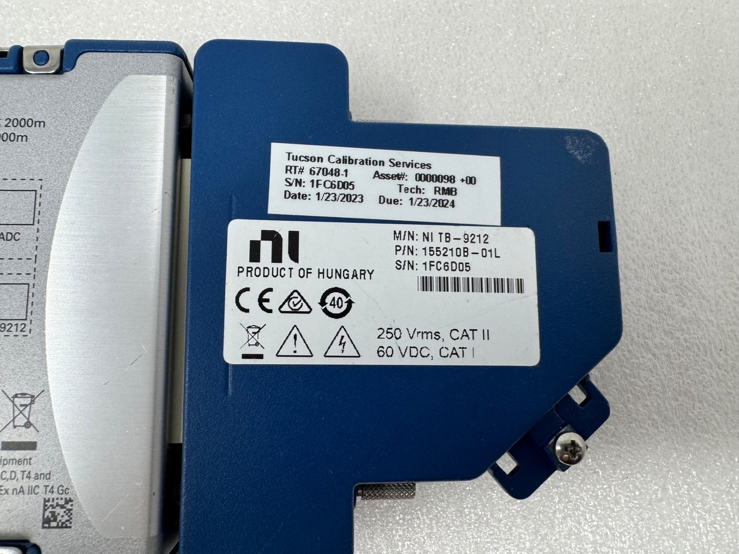 National Instruments NI 9212 8-Channel 24 Bit Thermocouple Input w TB-9212 cDAQ