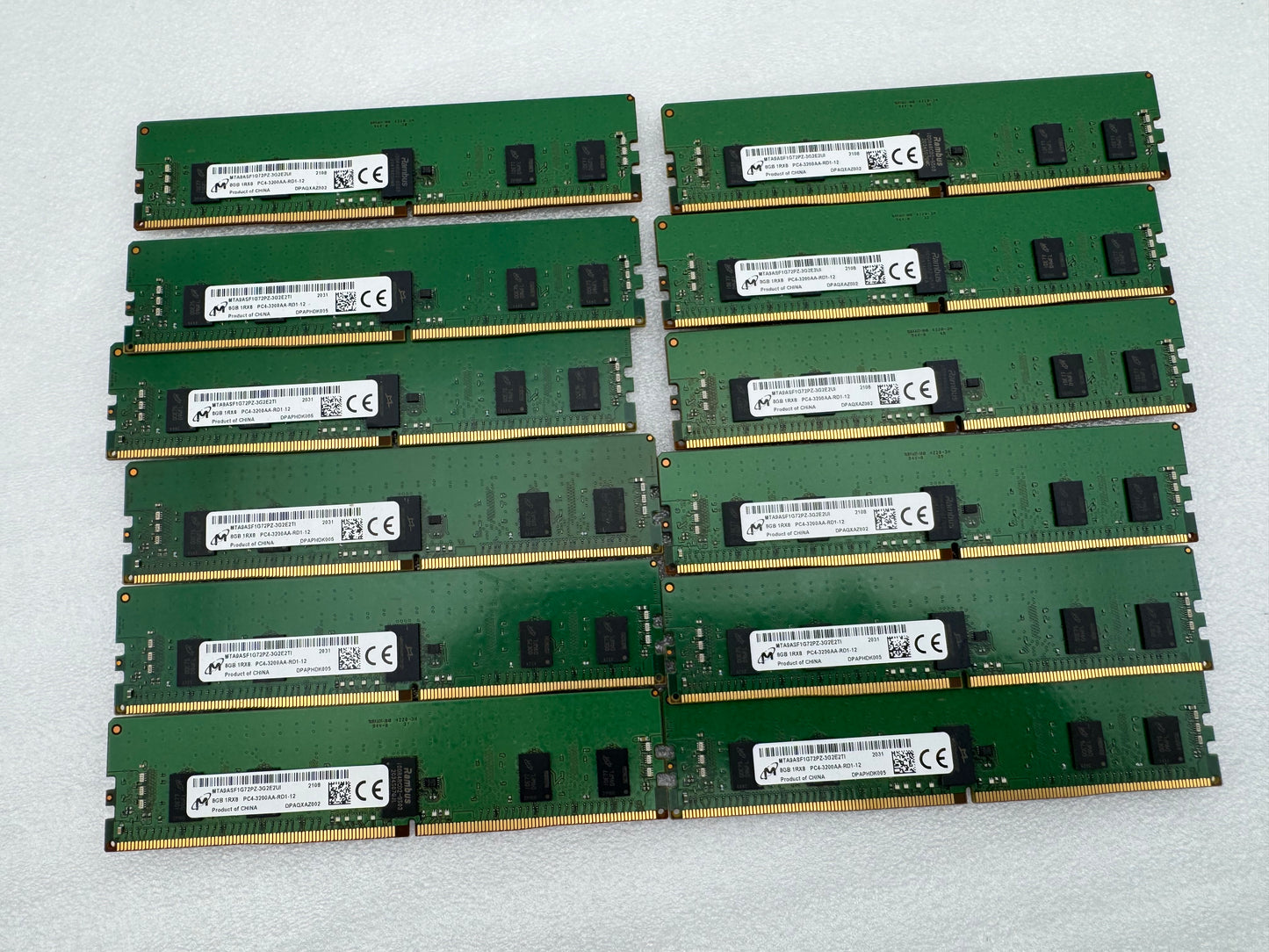 Micron 8GB 1x8gb DDR4 pc4-3200aa ECC Server Memory RAM MTA9ASF1G72PZ-3G2E2UI