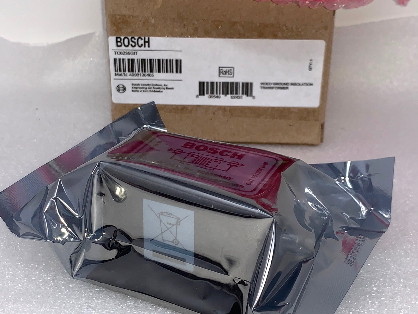 Bosch TC8235GIT Ground Loop Isolation Transformer for Video/Data Lines 75Ohm BNC